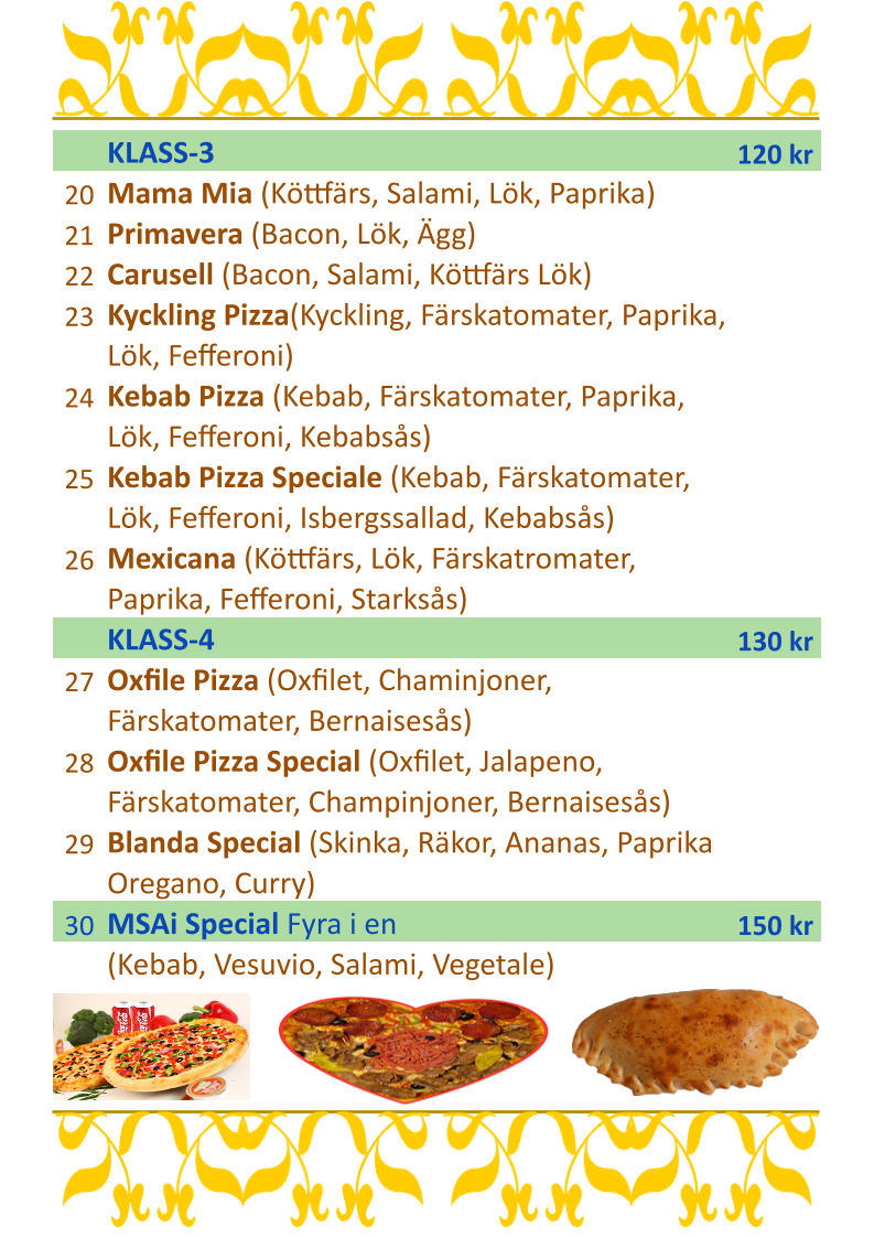 Menu Msai Pizzeria & Kryddigt Kök-1