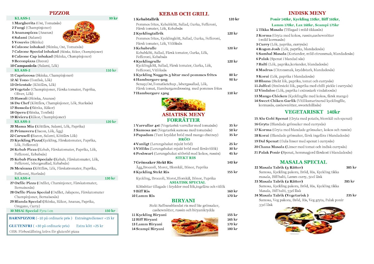 Menu Msai Pizzeria & Kryddigt Kök-10